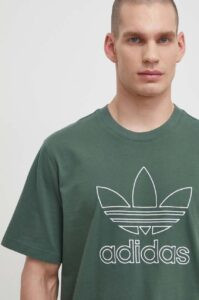 Bavlněné tričko adidas Originals Trefoil Tee zelená