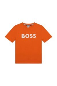 Dětské bavlněné tričko BOSS oranžová