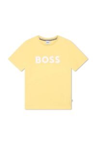 Dětské bavlněné tričko BOSS žlutá