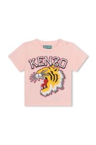 Dětské bavlněné tričko Kenzo Kids růžová
