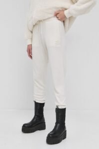 Vlněné kalhoty Karl Lagerfeld dámské