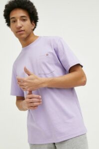 Bavlněné tričko Dickies fialová