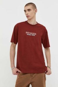 Bavlněné tričko Dickies vínová barva