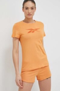 Bavlněné tričko Reebok oranžová