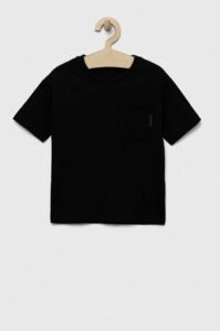 Dětské bavlněné tričko Sisley černá