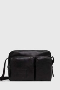Kožená taška AllSaints černá
