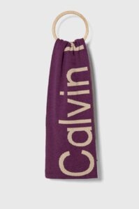 Šátek z vlněné směsi Calvin Klein