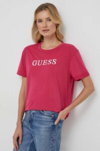 Tričko Guess DEANA růžová barva