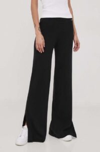 Kalhoty s příměsí vlny Calvin Klein černá