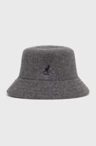Vlněný klobouk Kangol šedá barva