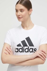 Bavlněné tričko adidas GL0649 bílá