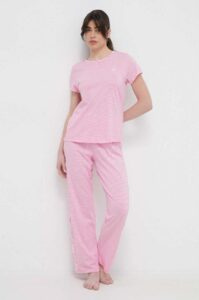 Pyžamo Lauren Ralph Lauren růžová