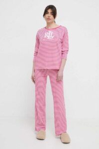 Pyžamo Lauren Ralph Lauren růžová