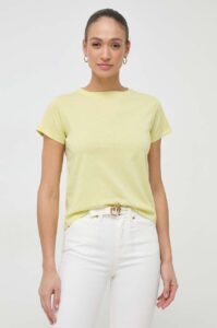 Bavlněné tričko Pinko žlutá