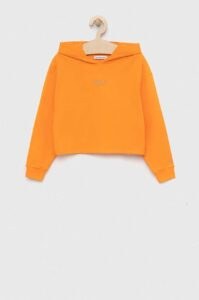 Dětská mikina Calvin Klein Jeans oranžová barva