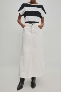 Džínová sukně Answear Lab bílá