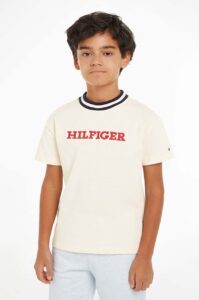 Dětské tričko Tommy Hilfiger béžová