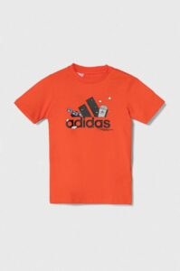 Dětské bavlněné tričko adidas oranžová