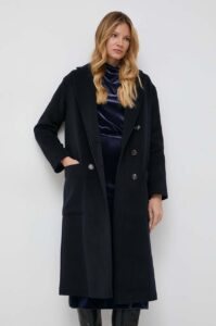 Kabát s příměsí vlny MAX&Co. tmavomodrá