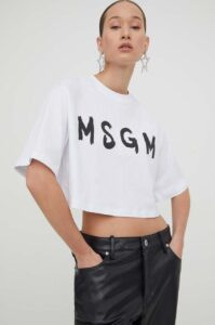 Bavlněné tričko MSGM bílá
