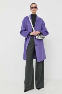 Vlněný kabát Beatrice B fialová
