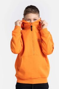 Dětská bavlněná mikina Coccodrillo oranžová barva