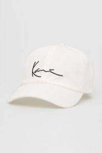 Bavlněná čepice Karl Kani bílá barva