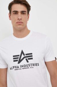 Bavlněné tričko Alpha Industries Basic T-Shirt bílá