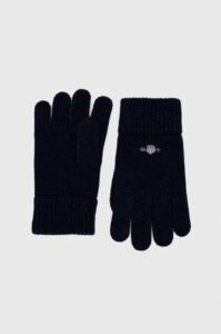 Vlněné rukavice Gant tmavomodrá