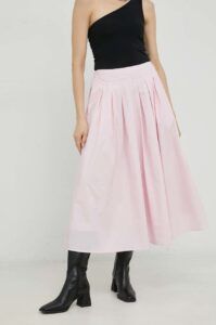 Bavlněná sukně Herskind růžová barva