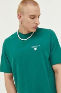 Bavlněné tričko Abercrombie & Fitch zelená