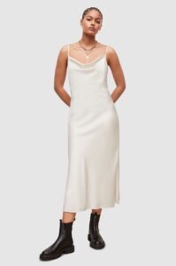 Šaty AllSaints bílá barva