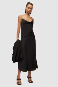 Šaty AllSaints černá barva