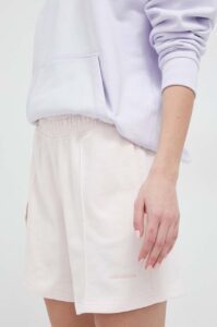 Bavlněné šortky New Balance růžová barva