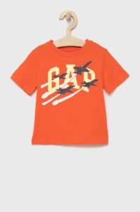 Dětské bavlněné tričko GAP oranžová