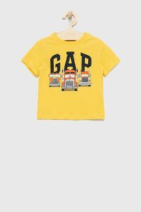 Dětské bavlněné tričko GAP žlutá