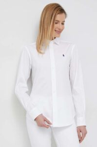 Bavlněná košile Polo Ralph Lauren bílá barva