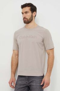 Tréninkové tričko Calvin Klein Performance béžová