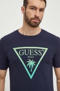 Tričko Guess tmavomodrá barva