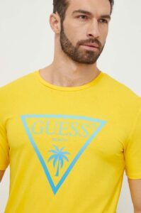 Tričko Guess žlutá barva