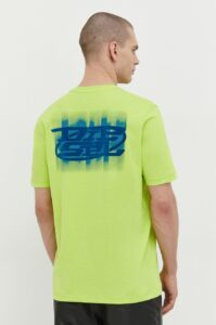 Bavlněné tričko Diesel zelená barva