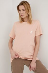 Bavlněné tričko Kangol růžová