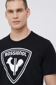 Bavlněné tričko Rossignol černá barva