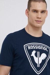 Bavlněné tričko Rossignol tmavomodrá barva