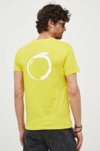 Bavlněné tričko Trussardi žlutá barva