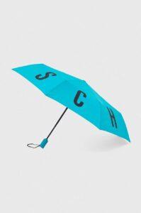 Deštník Moschino tyrkysová barva