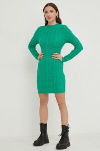 Vlněné šaty Answear Lab zelená