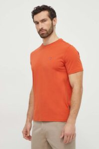 Bavlněné tričko Napapijri Salis oranžová