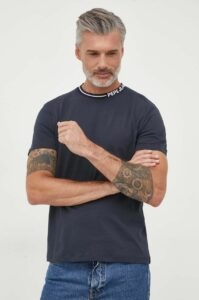 Bavlněné tričko Pepe Jeans WARIAN tmavomodrá