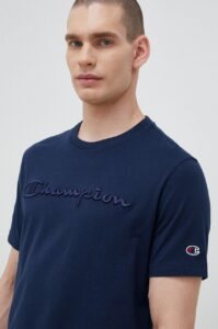 Bavlněné tričko Champion tmavomodrá